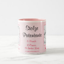Deutsche stolze Patin-neuer Baby-Foto-Becher Kaffeehaferl