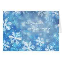 Deutsche Weihnachtskarte mit Schneeflocken