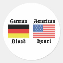 Deutsches Blut-Amerikaner-Herz Runder Sticker