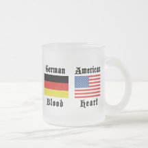 Deutsches Blut-amerikanisches Herz-Geschenk Teetasse