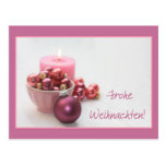 deutsches Rosa der frohen Weihnachten verziert Wei postkarten
