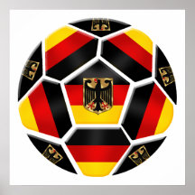 Deutschland-Ball-Brasilien-Fußballsportfan Deutsch Posterdruck