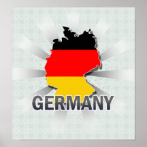 Deutschland-Flaggen-Karte 2,0 Poster
