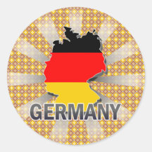 Deutschland-Flaggen-Karte 2,0 Runder Aufkleber