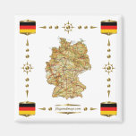 Deutschland-Karte + Flaggen-Magnet Kühlschrankmagnet