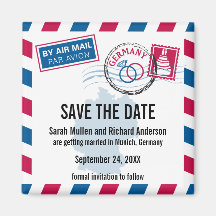 Deutschland-Luftpost, die Save the Date Wedding is Magnete