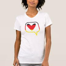 Deutschland-Spracheblasenherz Shirts