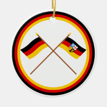 Deutschland u. Saarland gekreuzte Flaggen Weihnachtsornament