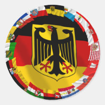Deutschland u. seine Länder, die Flaggen wellenart Aufkleber