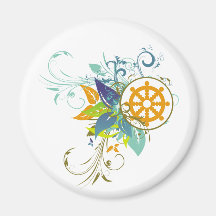 Dharma Rad mit Blumen Magnete