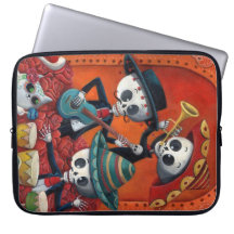 Dia de Muertos Musical Skeleton Band Laptop Computer Sleeve