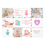 Diagramm-Geburts-Mitteilung des Baby-9-Foto Personalisierte Ankündigung