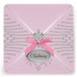 Diamant-Bogen-Rosa-Taufeinladungen