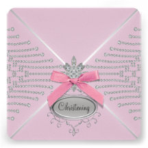 Diamant-Bogen-Rosa-Taufeinladungen