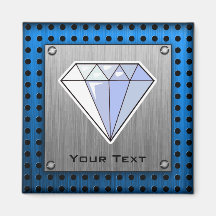 Diamant; Gebürsteter Metallblick Kühlschrankmagnet