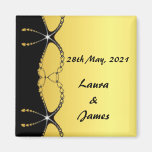 Diamant-Kettengold, das Save the Date Magneten Wed