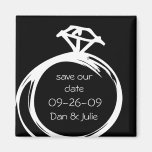 Diamant-Ring-Save the Date Magnet