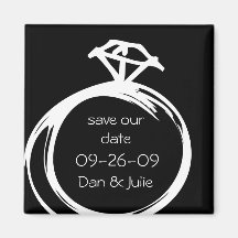 Diamant-Ring-Save the Date Magnet