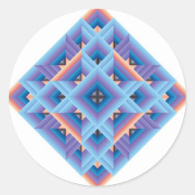 Diamant-Steppdecke in Blauem und in Lila Runde Sticker