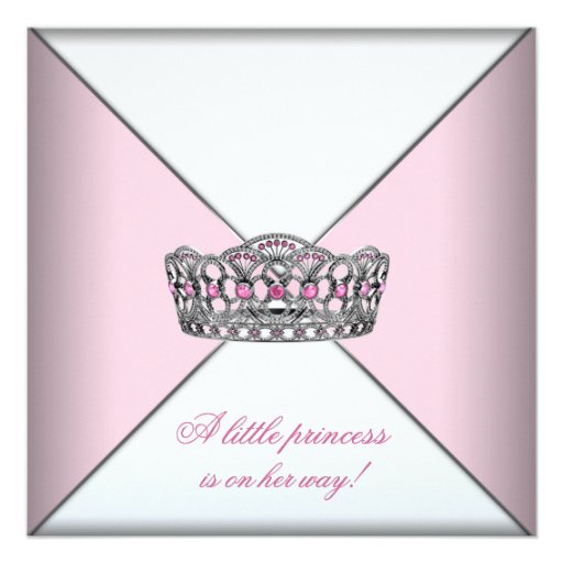 Diamant-Tiara-Rosa-Prinzessin Babyparty Individuelle Ankündigungskarte