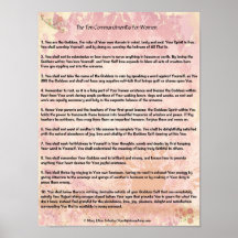 Die 10 Gebote für Frauen Plakate