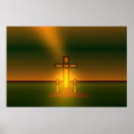 Die Aura-Licht des Gottes über dem Kreuz von Chris Poster
