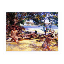 Die Badegäste durch John Singer Sargent Postkarten