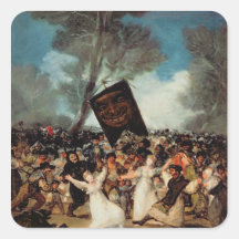 Die Beerdigung der Sardine c.1812-19 Quadrataufkleber
