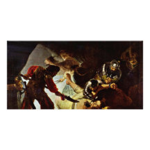 Die Blendung von Samson durch Rembrandt Harmensz.  Bild Karte
