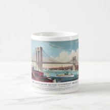 Die Brooklyn-Brücke in New York City ab 1883 Kaffeetassen