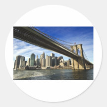 Die Brooklyn-Brücke Runder Aufkleber
