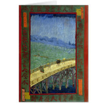 Die Brücke im Regen (nach Hiroshige) Van Gogh Grußkarten