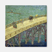 Die Brücke im Regen (nach Hiroshige) Van Gogh Magnete
