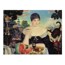 Die Ehefrau des Kaufmannes bei Tea, 1918 Postkarte