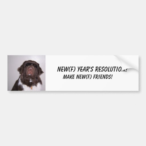 Die Entschließung Newf des neuen Jahres Auto Sticker