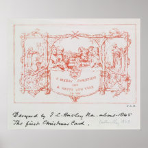 Die erste Weihnachtskarte, durch J.C.Horsley, 1843 Plakate