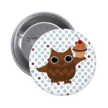 Die Eule und der kleine Kuchen Anstecknadelbutton