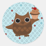 Die Eule und der kleine Kuchen Aufkleber