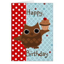 Die Eule und der kleine Kuchen Karten