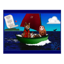 Die Eule und die Pussycat-Postkarte