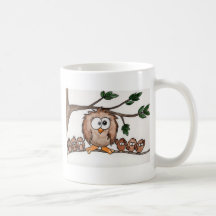Die Eulen-Familie Kaffeehaferl