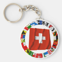 Die Flaggen der Bezirke von der Schweiz Schlüsselanhänger