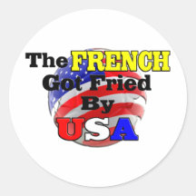 Die französischen erhalten durch USA gebraten Sticker