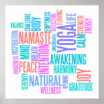 Die Freude an Yoga-eleganter Pastell farbiger Wort Plakatdrucke