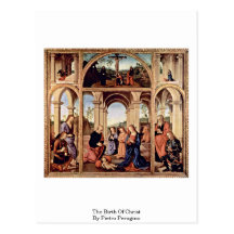Die Geburt von Christus durch Pietro Perugino Postkarte