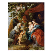Die heilige Familie unter dem Apfelbaum Rubens Pau Postkarte