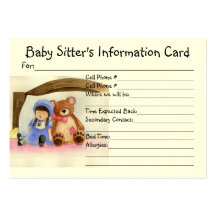 Die Informations-Karte des Baby-Modells Visitenkarte