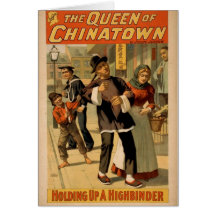 Die Königin von Chinatown, 'ein Highbinder halten Grußkarte