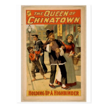 Die Königin von Chinatown, 'ein Highbinder halten Postkarte