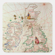 Die Königreiche von England und von Schottland Quadratsticker